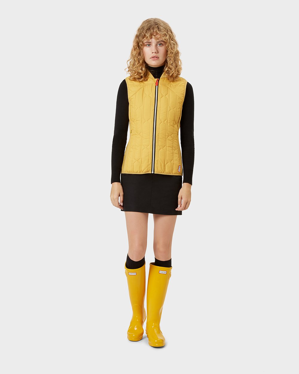 Women Hunter Original Gloss | Tall Rain Boots Yellow | NZ-16847-WOJE